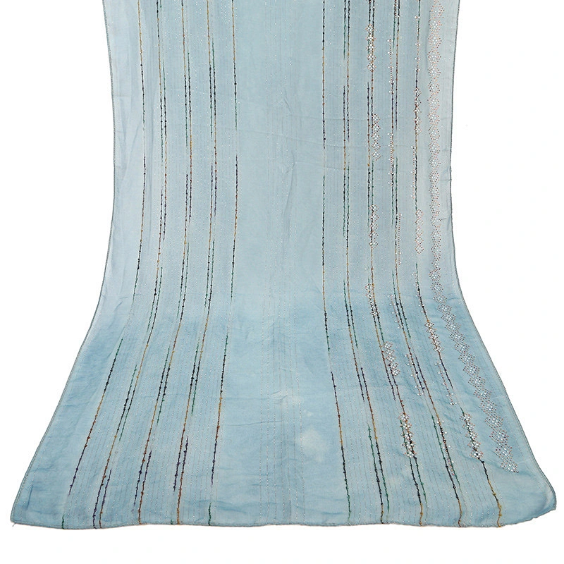 Factory direct anti-wrinkle gold thread stripe hot drilling cotton muslim headscarf hijab