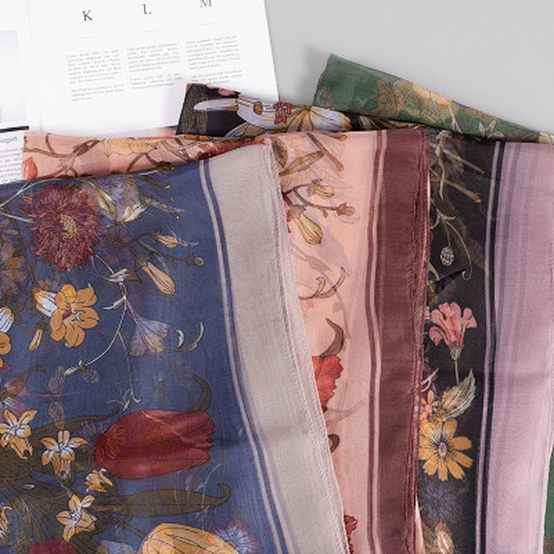 New style sunscreen long dual-use ladies fashionable silk printed scarf women muslim shawl