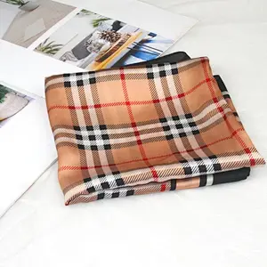 British style new silk satin printed 70cm small square scarf ladies scarf wholesale satin silk head patterned scarf