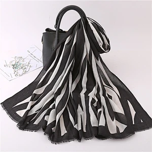 Factory direct animal print polyester long scarf printed arab muslim hijab scarf turban
