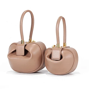 2019 New model genuine leather women vintage hand bags dumpling shape ladies tote handbag