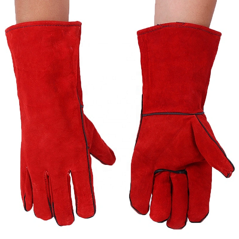 Leather Industrial Welding Working Protective Safety Gloves  Wear-resisting Thickened Gloves
