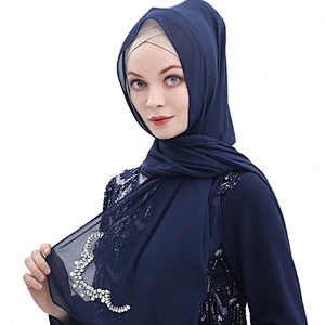 Factory spot muslim fashion crown hot diamond breathable pearl premium chiffon scarf women