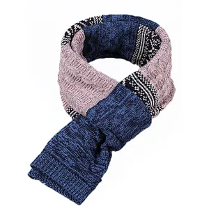 New design cheap promotional  warm acrylic winter cashmere knitted scarf men
