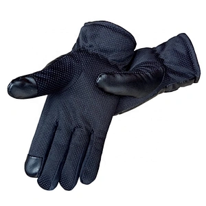Winter Warm Full Finger Skidproof Gloves PU Leather Touch Screen Wind-stopper Gloves