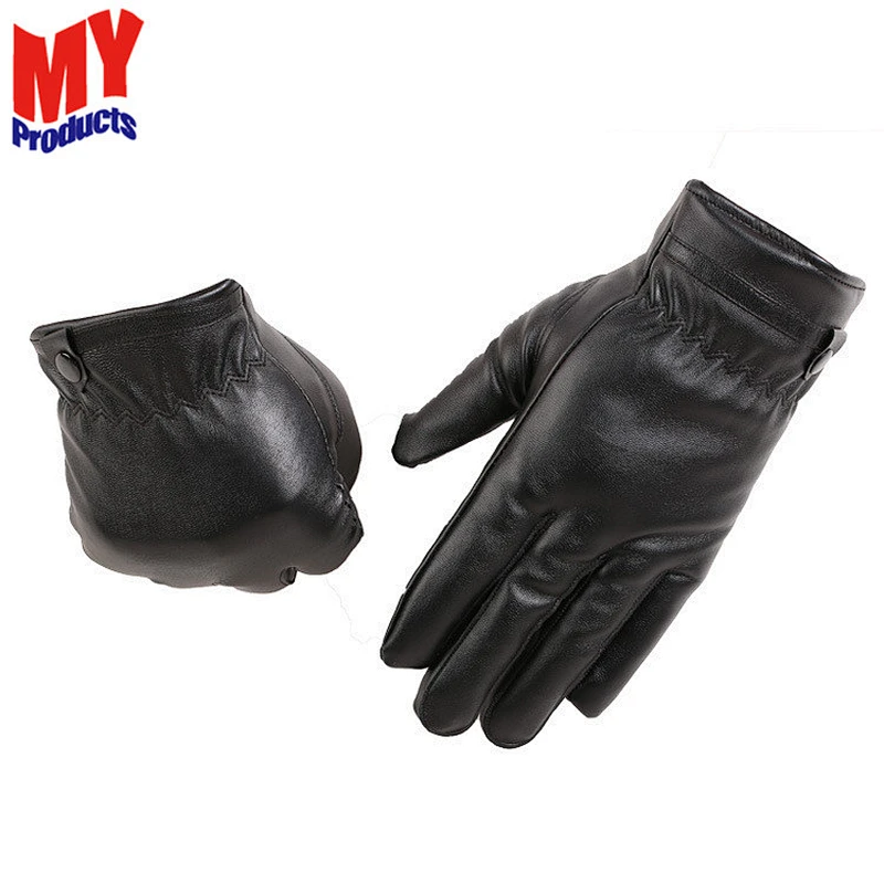 Leather driver glove / hand safety gloves / full finger leather glove