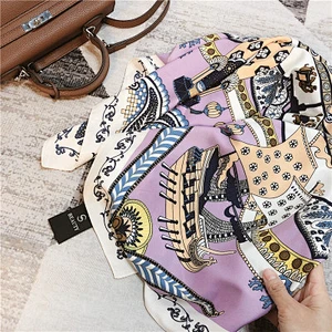 Baroque print beach towel sunscreen silk scarf women square silk scarf manufacturing