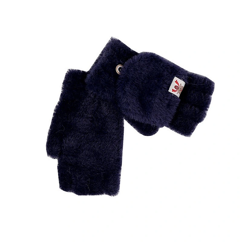 Hot Selling Womens Soft Fingerless Gloves Winter  Warm Flip Half Finger Gloves