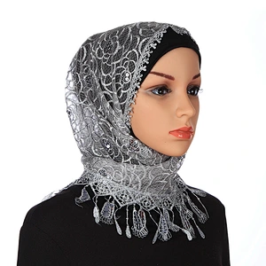 Fashion Muslim Jersey Shimmer Hijab Women's Glitter Shawl Scarf