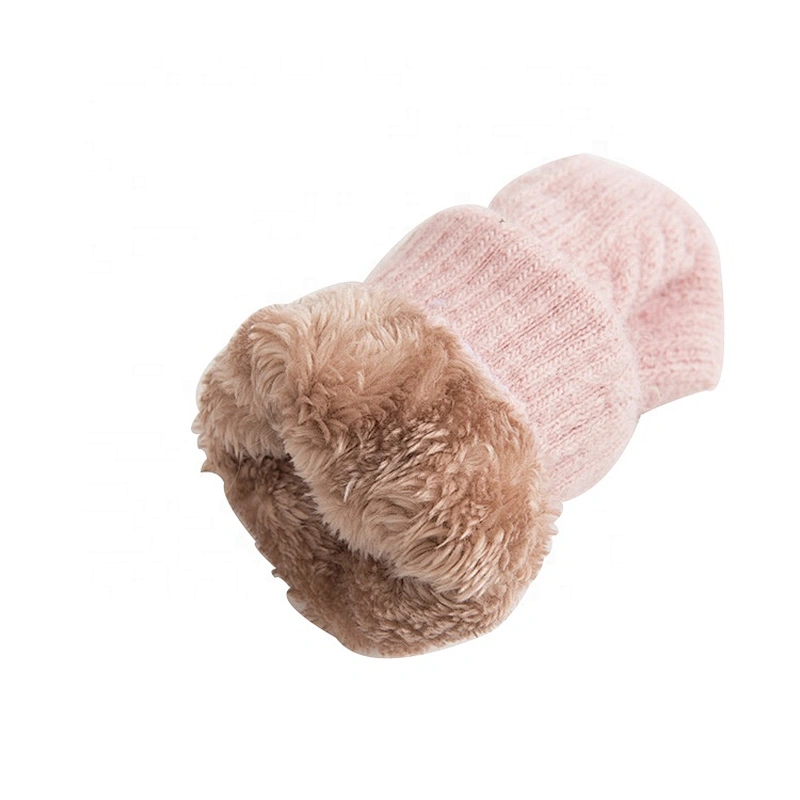 Winter Fashion Outdoor Keeping Warm Thick Gloves Wool Knitted Mittens Gloves for woman