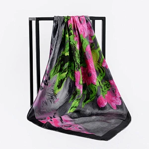 Satin square air conditioner sunscreen scarf women shawl wholesale ladies print shawls scarves