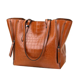 Wholesale large capacity lady handbags high quality fashion women pu leather tote bag