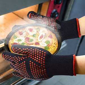 Custom Barbeque Oven Mitts Anti Cutting Resistant Safety Extreme Heat Resistant Grill BBQ Gloves For Kitchen Cooking