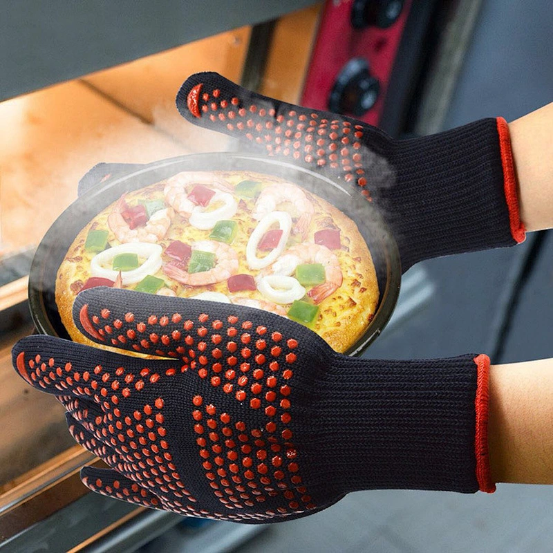 Custom Barbeque Oven Mitts Anti Cutting Resistant Safety Extreme Heat Resistant Grill BBQ Gloves For Kitchen Cooking