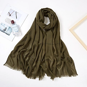Gold thread woven lattice short tassel scarf polyester multifunctional muslim woman headscarf