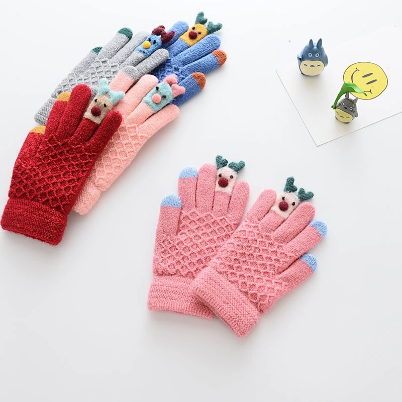 Cute children cotton colorful gloves high quality thick mittens gloves for kids