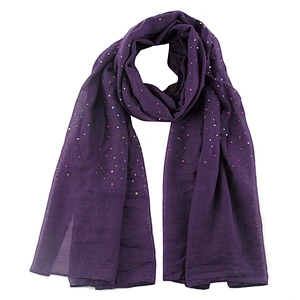 All-match ladies color bronzing sunscreen shawl polyester solid color travel beach hijab muslim shawl