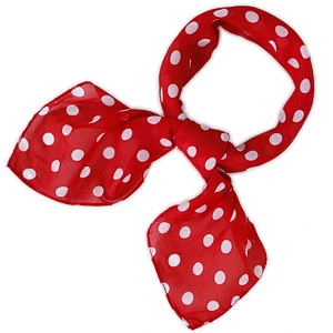 Spot polka dot print sunscreenscarf 70cm temperament women square chiffon silk scarf