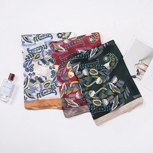 Muslim headscarf female printed gifts satin long scarf imitated silk sunscreen shawl scarf