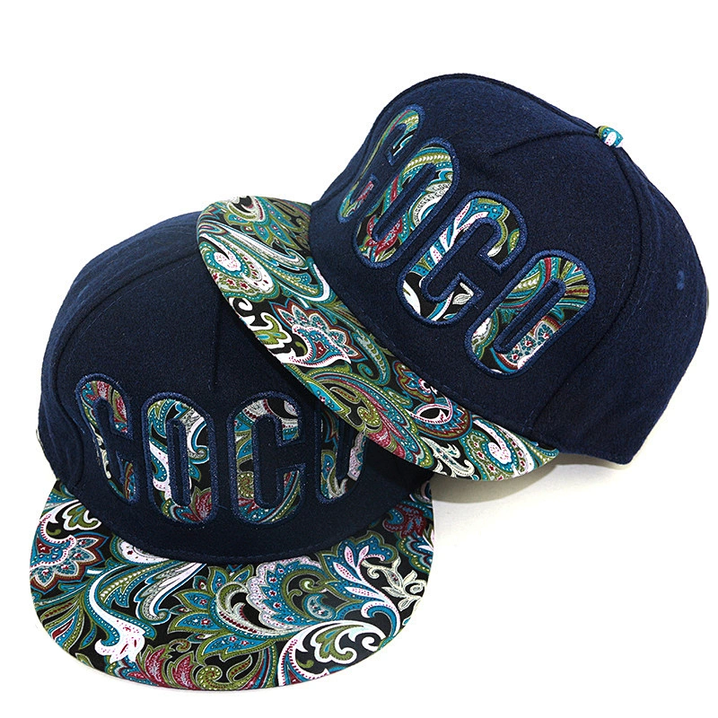 Custom Made Cotton 6 Panel Unisex Snapback Hats Hip Hop Caps Embroidered Snapback Hats