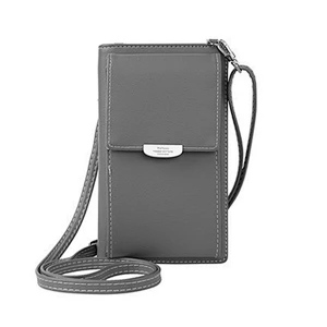 Wholesale hot selling pu leather mini sling bag cell phone purse crossbody bag with wallet card