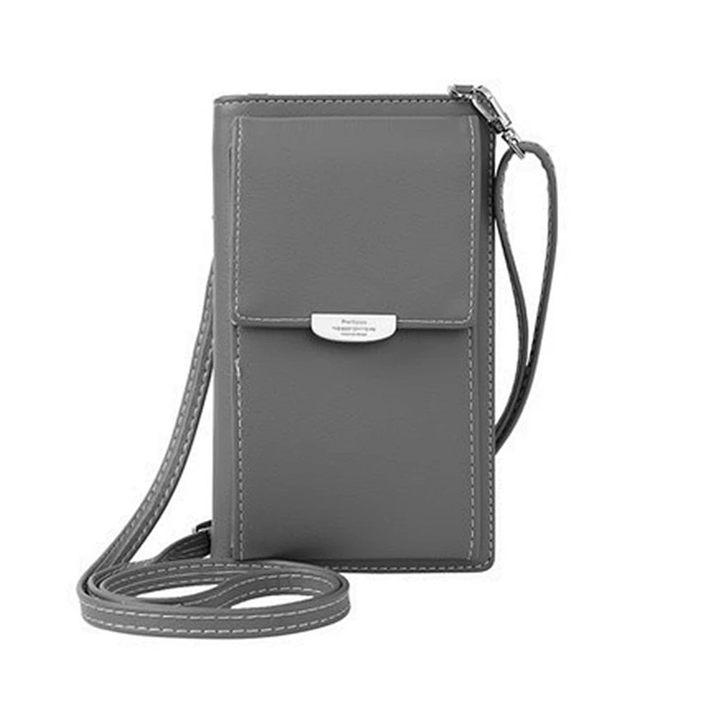 Wholesale hot selling pu leather mini sling bag cell phone purse crossbody bag with wallet card