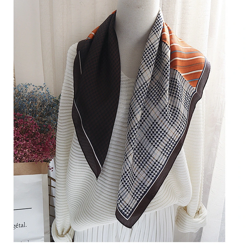 New professional printing neck decoration square silk scarf women 70x70