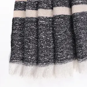 Amazon hot sale colored big stripes acrylic winter women scarf cashmere