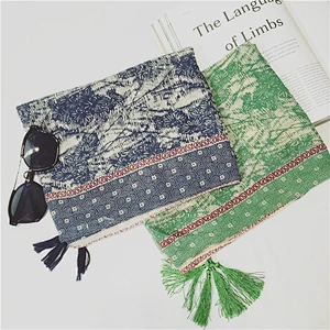 2018 New ladies fashion printing tassel ethnic style 180 * 100cm cotton scarf plain custom