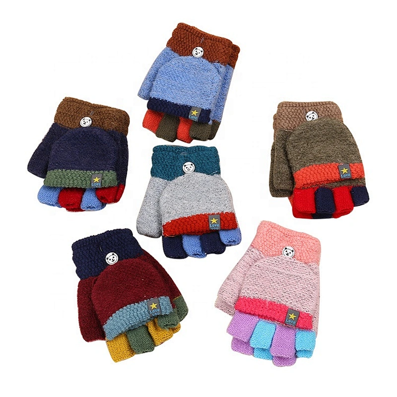Latest product cute children winter warm-keeper fingerless knitted glove