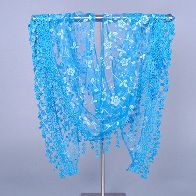Lace hollow solid color triangle scarf breathable ladies neck scarf triangular scarf women