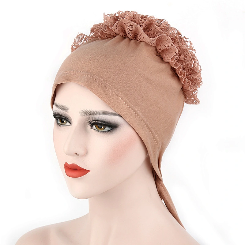 Cheap wholesale plain Flowers Women Cotton Jersey islamic cap hijab cap muslim