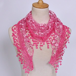 Lace hollow solid color triangle scarf breathable ladies neck scarf triangular scarf women