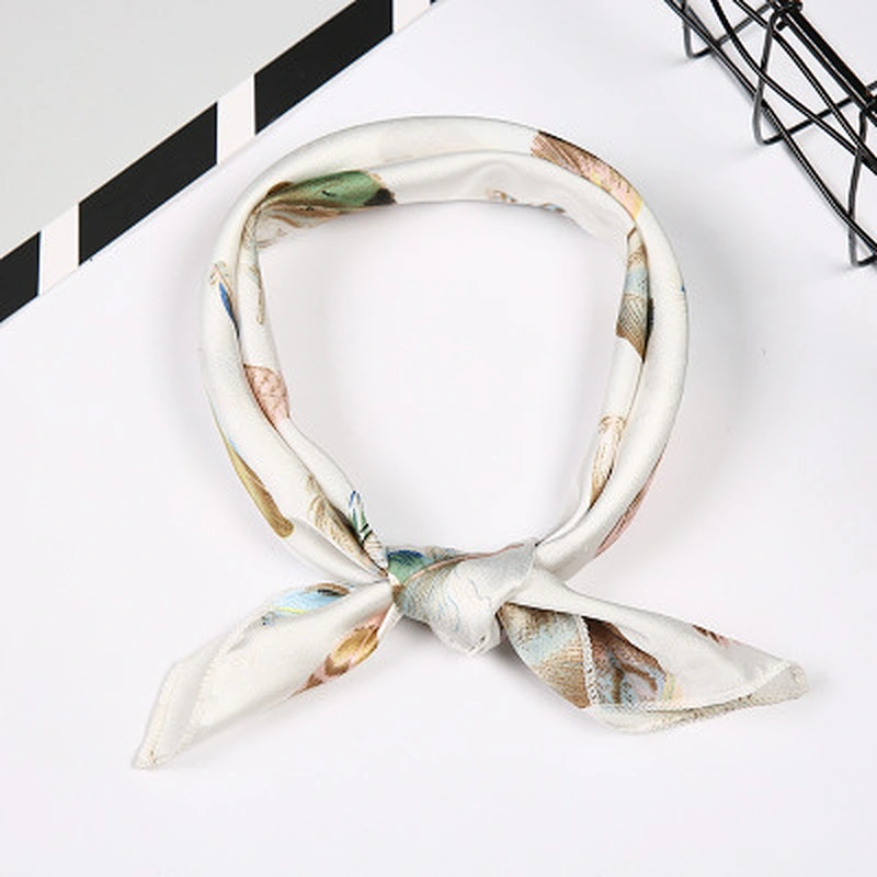 Comfortable all-match women sunscreen wholesale small silk printed scarf