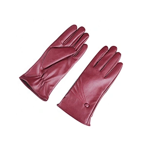 Fashion Leather Gloves Touchscreen Winter Warm Gloves For Lady