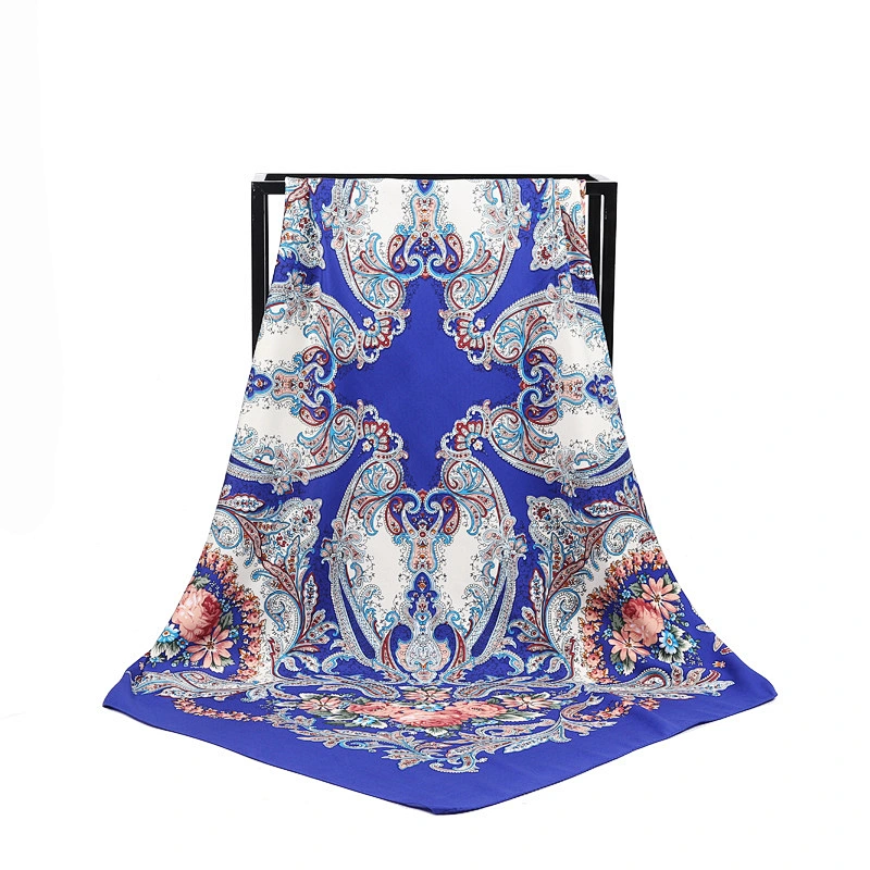 Muslim ladies cashew nut printed sunscreen scarf women twill silk square scarf headscarf