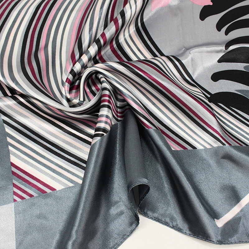 Muslim scarf 90cm satin printing large square towel russian silk square neck scarf