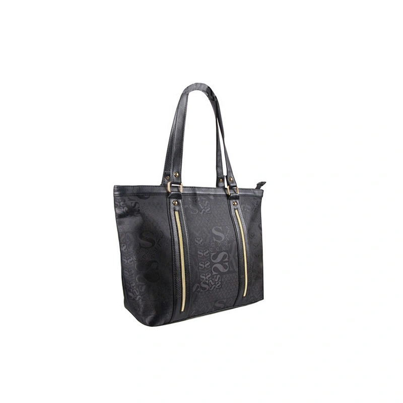 New Fashion Large Capacity Black Pu Tote Handbag For Women