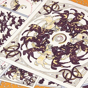 Manufacturer 130cm printed large square travel scarf manufacturer twill women long silk square scarf