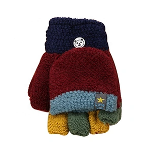 Latest product cute children winter warm-keeper fingerless knitted glove