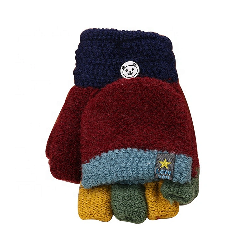 Latest product cute children winter warm-keeper fingerless knitted glove