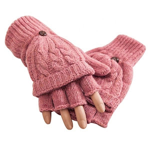 Women's Winter Gloves Warm Knitted Convertible Fingerless Mittens
