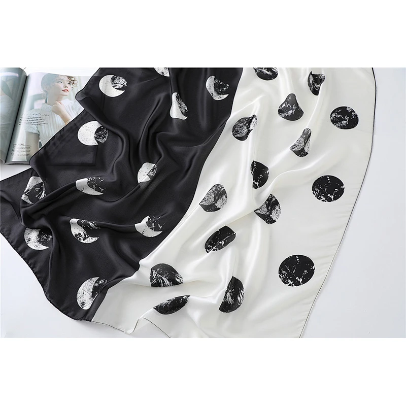 Circular printed simulation silk decorative scarf women silk scarves wholesale pashmina scarf shawl