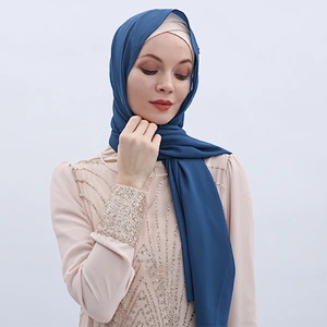 Fashion Malaysian Muslim plain  25 color stock bubble chiffon hijab scarf