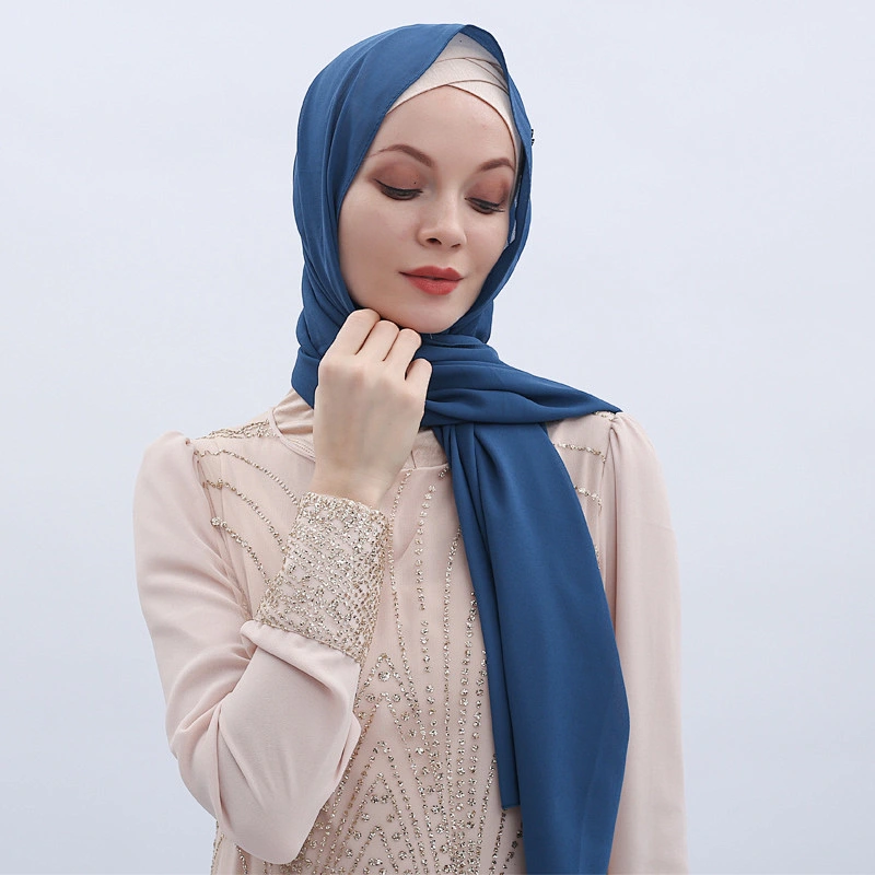Fashion Malaysian Muslim plain  25 color stock bubble chiffon hijab scarf