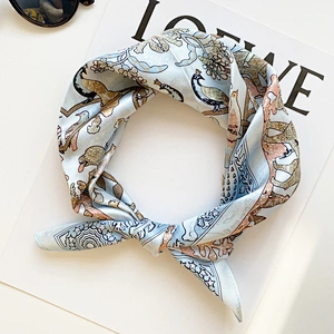 Simple Fashion Lady sunscreen Silk Scarf 53cm promotional small silk scarves square silk scarf