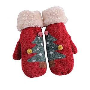 Fashion Festival Cute Windproof Outdoor Mitten Gloves Winter Present Christmas Knitted Gloves