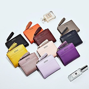 Simply Elegant Design Pure Color Women Wallet Leather For Sale