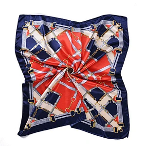 Wholesale square scarf light breathable printed pure silk hijab scarf women muslim