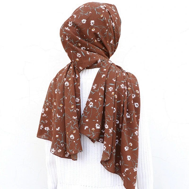 Manufacturers wholesale muslim printing chiffon shawl women chiffon printed scarf hijab